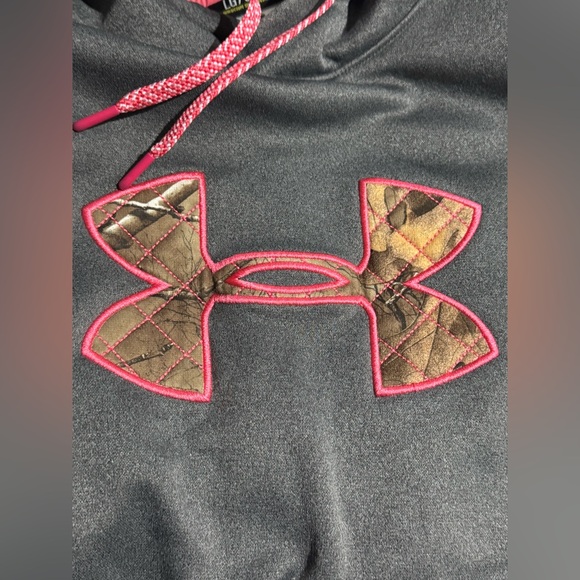 Under Armour Gray Hoodie with Pink and Camouflage Accents - Picture 4 of 4